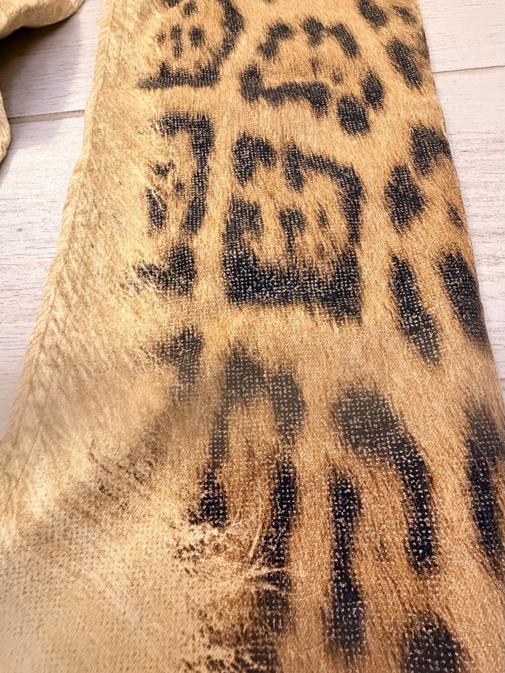 Roberto Cavalli Leopard-Print Flare Jeans in Tan and Black - Picture 2 of 15